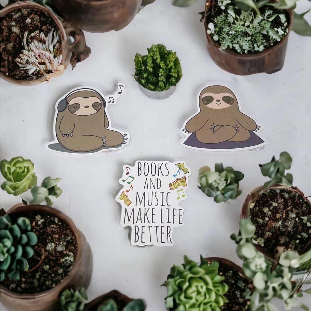NWT Wool + Pepper Co. Sloth Sticker Pack (3 stickers)